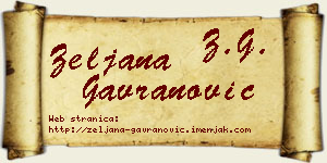 Željana Gavranović vizit kartica
